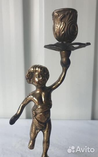 Подсвечник латунь Германия 24 см прошлый век