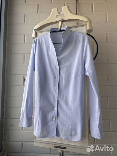 Рубашка приталенная Marco Pecci в голубую полоску