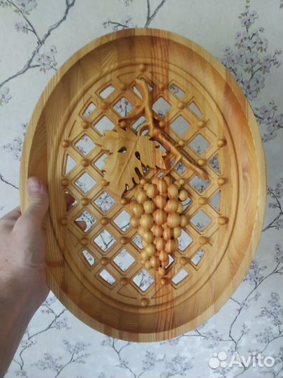 Доска для подачи блюд Тарелка резная деревянная