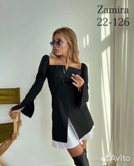Платье черно белое 42 р