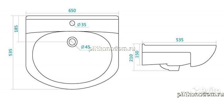 Santek Лидия 1WH110207 Умывальник 65