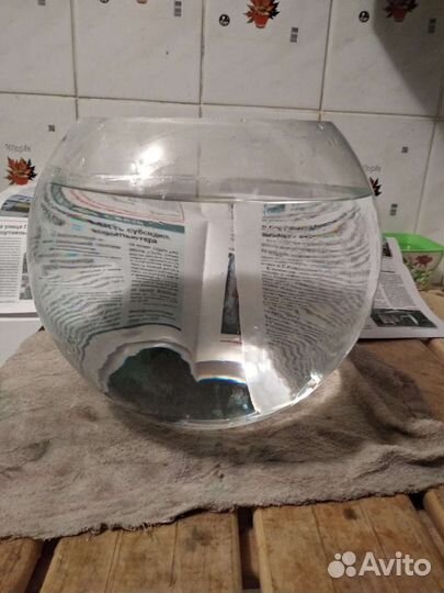 Аквариум круглый 10-12 л б.у