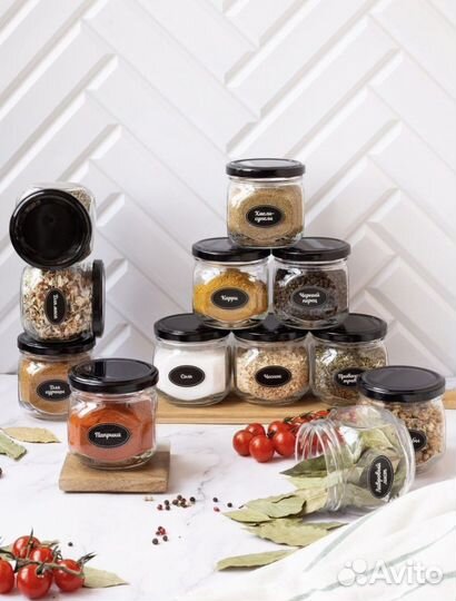 Набор для специй 12 банок с крышкой