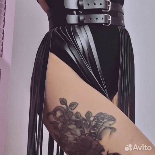 Юбка бахрома из натуральной кожи