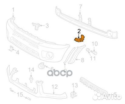 Кронштейн переднего бампера 5253542010 toyota