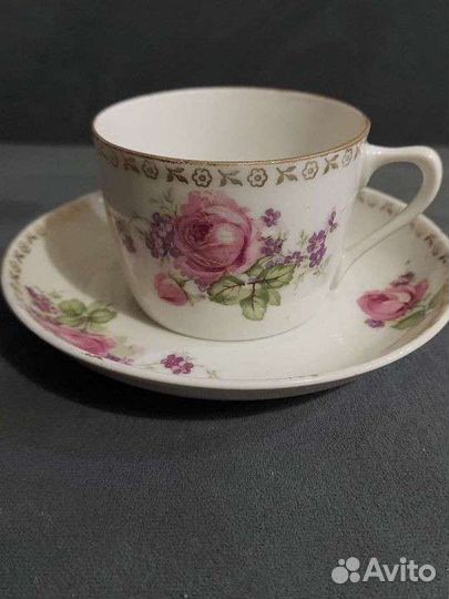 Чайная пара Мальва.ссср. Барановка. И Кузнецов