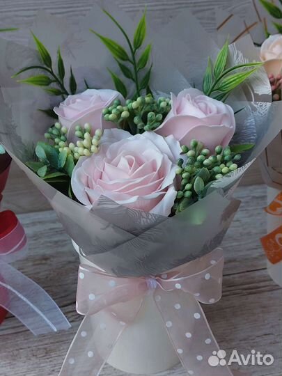 Мини букет из мыльных цветов