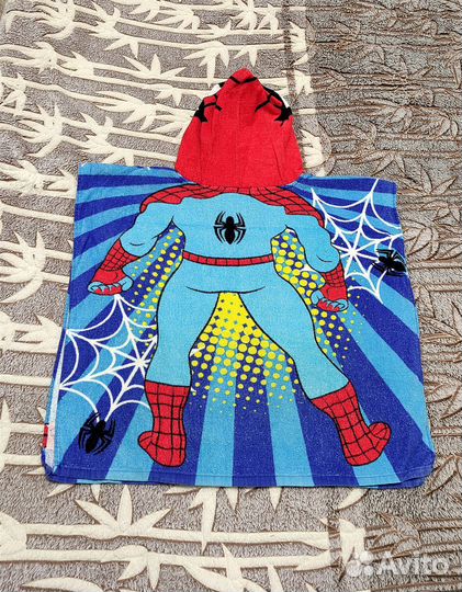 Махровое Пончо/ Полотенце с Капюшоном- от 3 до 8 л