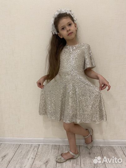 Детское платье на прокат Снежинка
