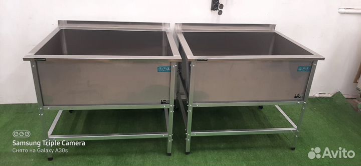 Большая котломоечная ванна из нержавейки