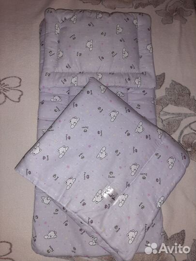 Комплект в коляску подушка матрас одеяло