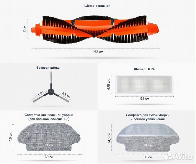 Комплект аксессуаров Xiaomi Mi Robot Vacuum Mop 2S