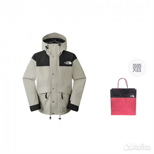 THE north face 1986 Series Windbreaker Jackets Unisex Terracotta Gray + Gift Bag (XS)(32)