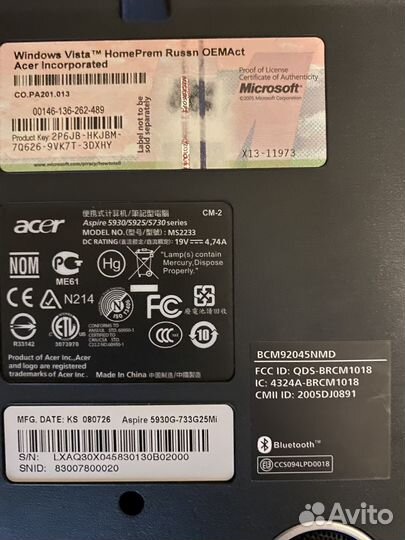 Ноутбук Acer Aspire 5930G