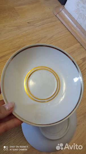 Тарелка-блюдце Богданлвич, СССР с позолотой