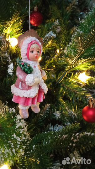 Ватные елочные игрушки. Девочка - снегурочка