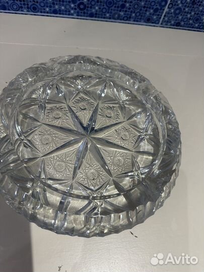 Пепельница большая хрусталь