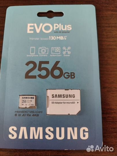 Новая Samsung Evo Plus 256Гб micro sd