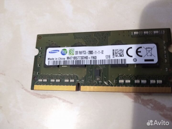 Ноутбучная память sodimm ddr3 2g Samsung pc3L-1600
