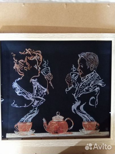 Вышивка крестом вручную в раме