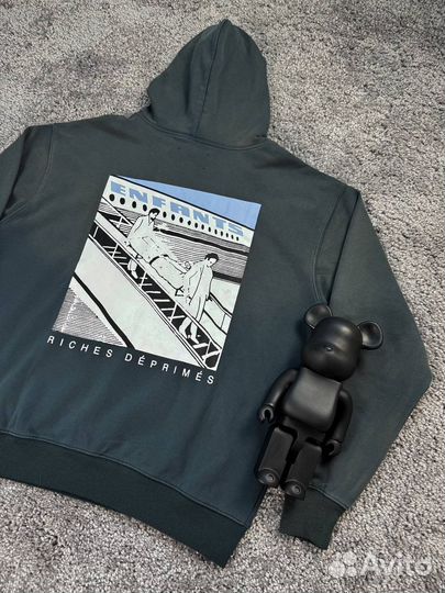 Худи enfants riches dempires серое оверсайз