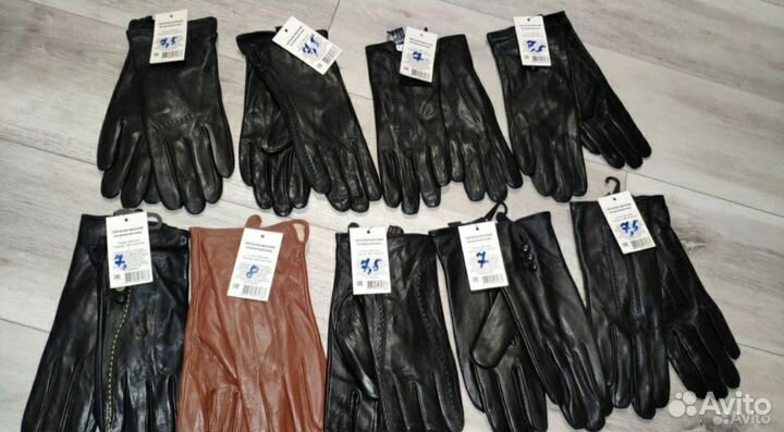 Перчатки женские кожаные