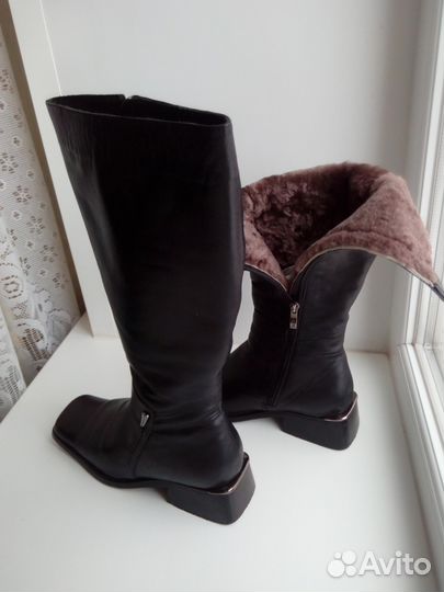 Зимние сапоги из натуральной кожи