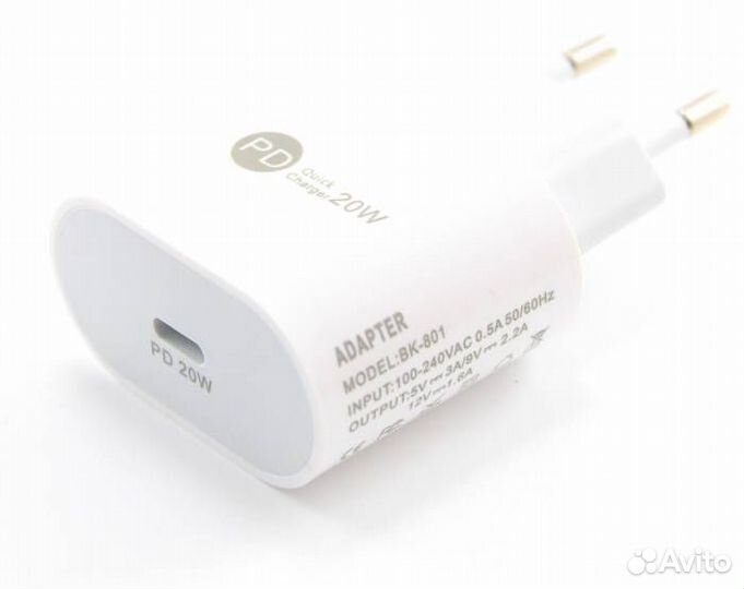 Зарядное устройство Type-C Power Delivery 20W Бело