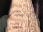 Волосы натуральные, пшеничный блонд 40см