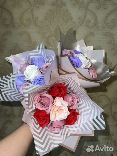 Букет из мыльных роз