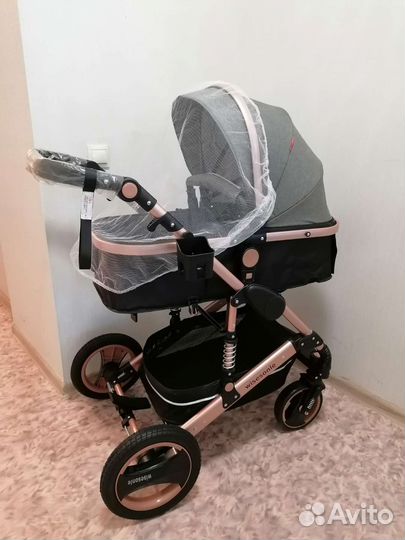 Новая коляска 3в1 Wisesonle Q3 (серый лен)