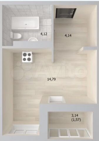 Квартира-студия, 24,6 м², 5/19 эт.