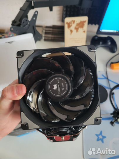 Новый процессорный кулер 4 теплотрубки, 2 вертушки