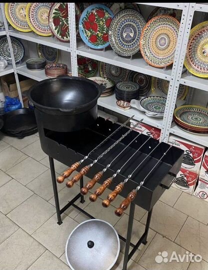 Мангал с печью под казан