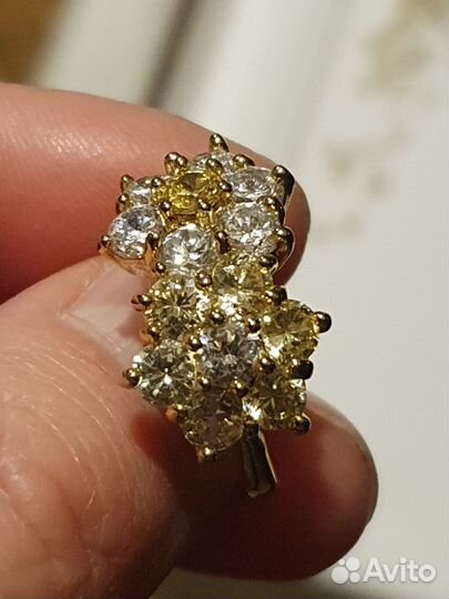 Кольцо с камнями swarovski