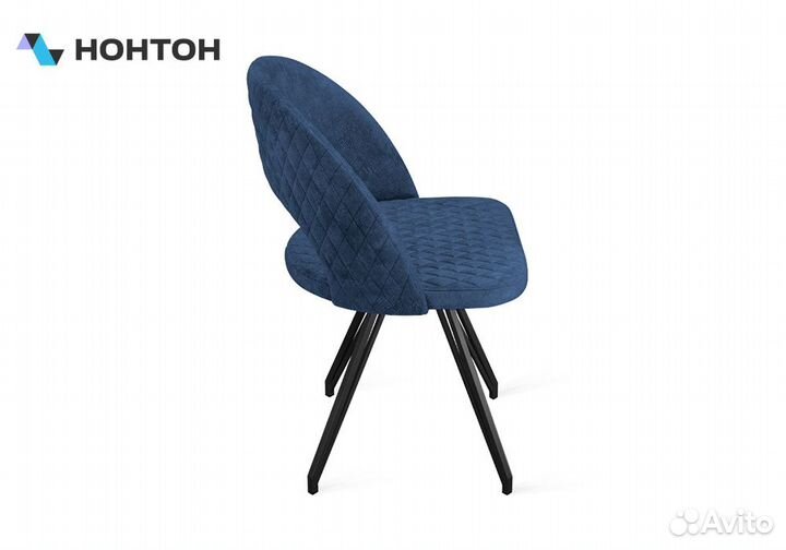 Стул Гэтсби К4 черный муар / микровелюр темно-синий
