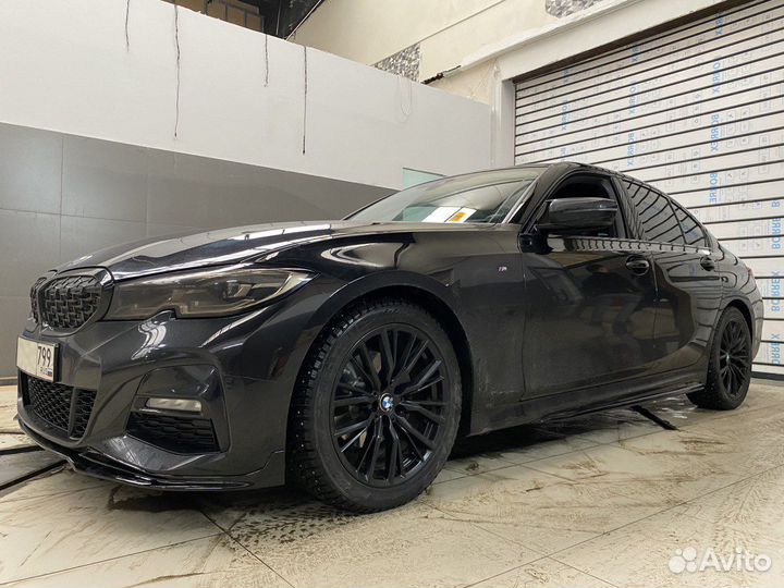 Сплиттер + лезвия перфоманс BMW G20 Мпак Мтех