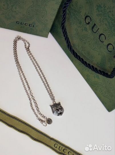 Gucci Гуччи колье гравировки тяжёлый люкс