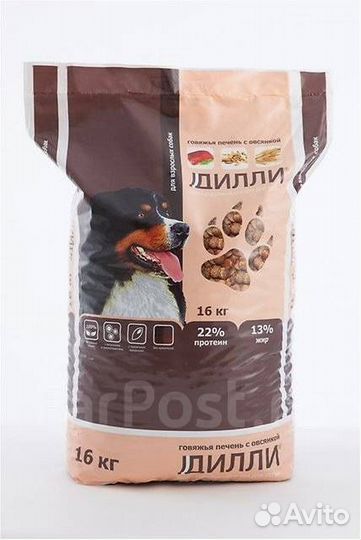 Корм сухой «Дилли»для собак(Гов-я печень, овсянка)