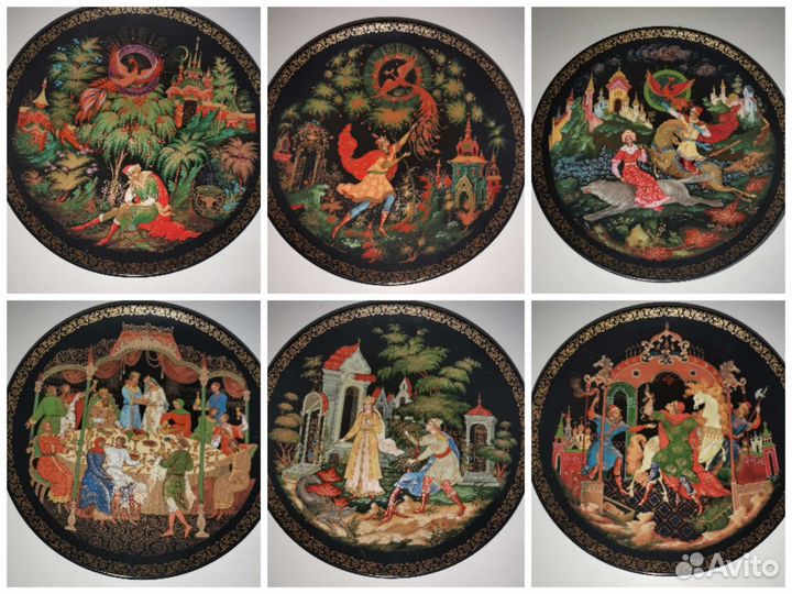 Серия тарелок. Сказки. Жар Птица. Палех