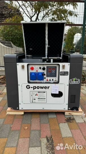 Генератор дизельный 10 кВт g-power однофазный 1100