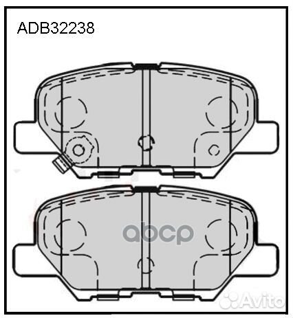 Колодки тормозные дисковые зад ADB32238 ALL