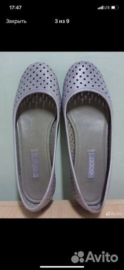 Балетки Ecco натуральная кожа 36