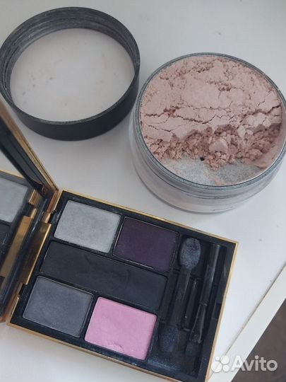 Палетка теней, тени YsL, хайлайтер