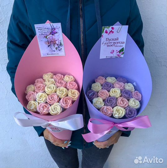 Шоколадные розы, сладкие съедобные букеты