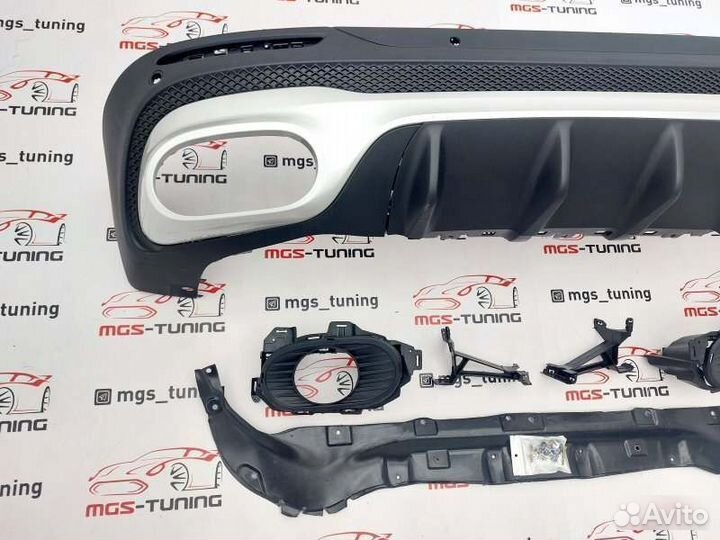 Диффузор в стиле 35 амг хром Мерседес глб x247