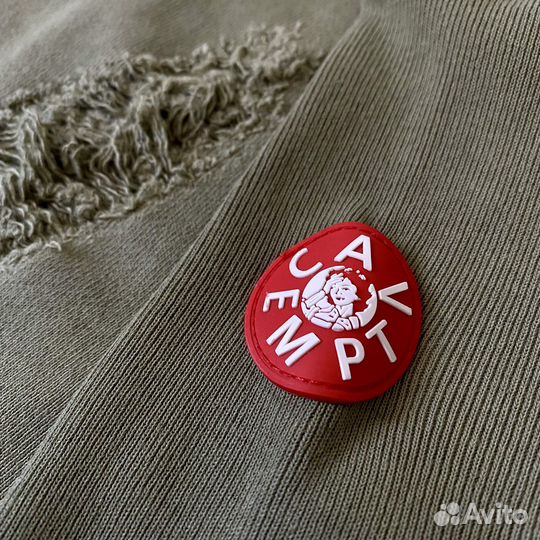 Свитшот Cav Empt зеленый рваный стильный