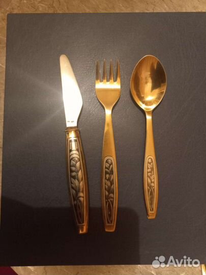Серебряные нож,вилка,ложка,набор