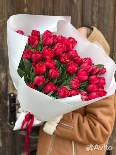 Объёмные букеты, Пионовидные тюльпаны, бахрома