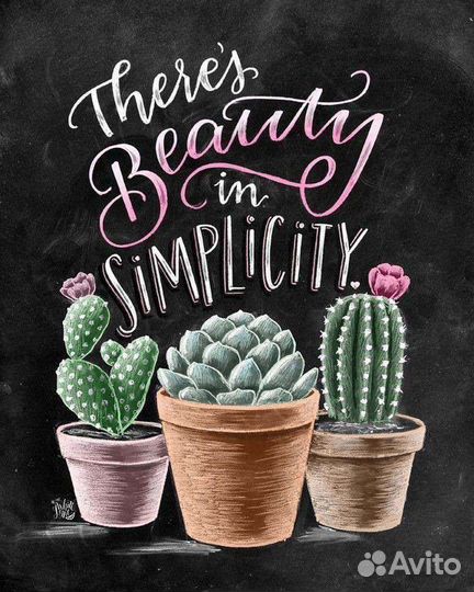 Ручная роспись меловой доски